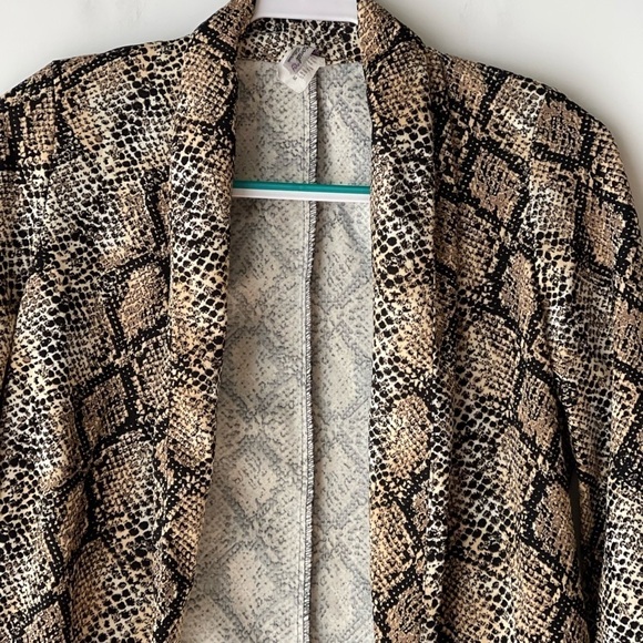 Women's Snakeskin Animal Print Blazer Jacket Open Front Lightweight, Sz M - Picture 7 of 9
